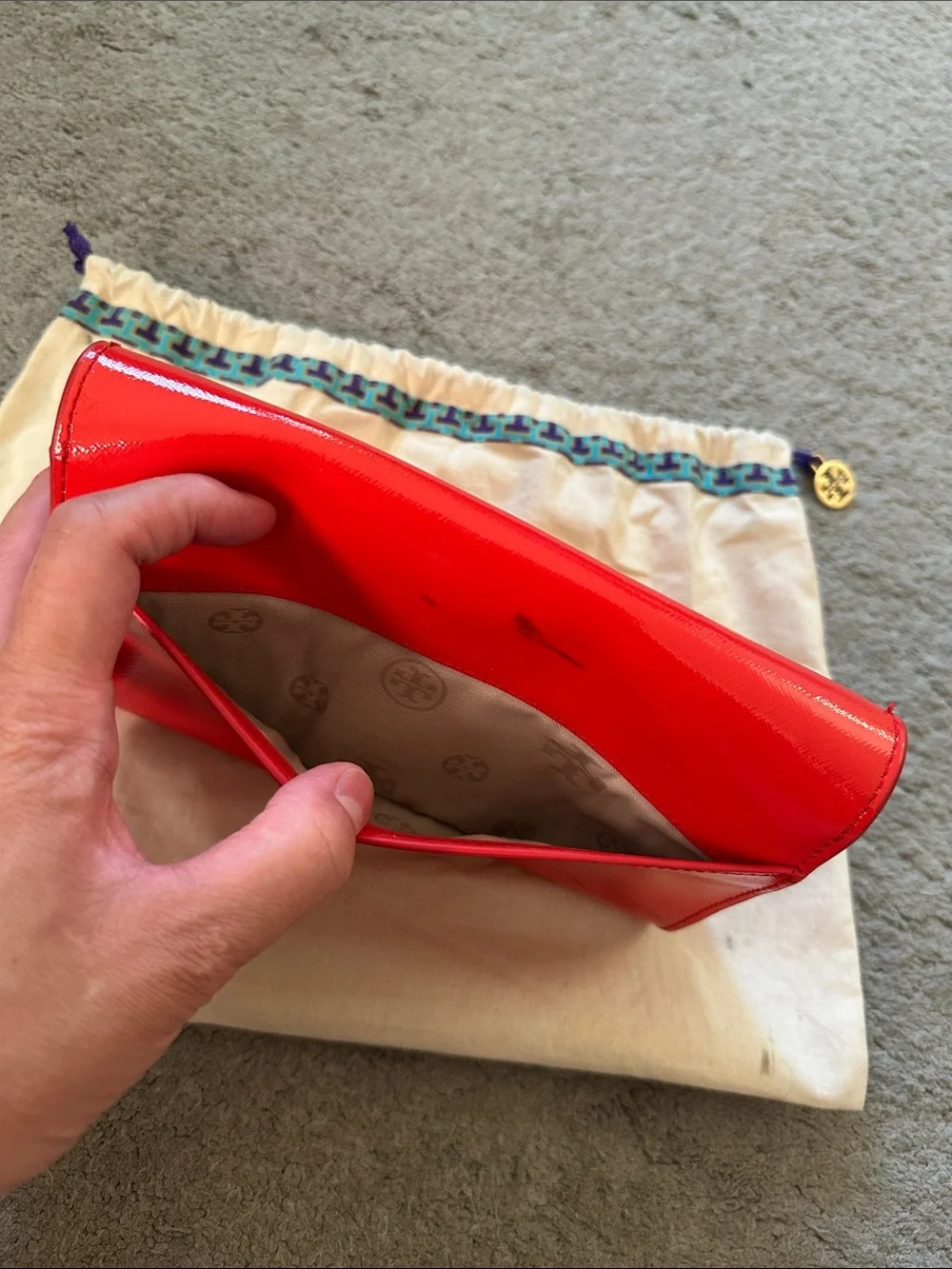 Tory Burch Red Envelope Wallet Clutch